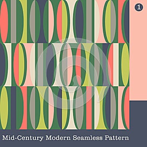 Seamless mid century modern vector pattern photo