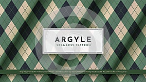 Seamless Military Argyle Pattern. Traditional Rhombus Texture. Fashionable Fabric. Textile Background