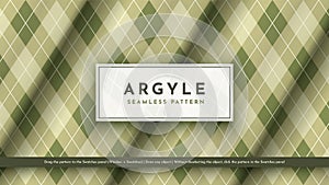 Seamless Military Argyle Pattern. Traditional Rhombus Texture. Fashionable Fabric. Textile Background