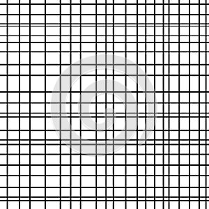 Seamless Minimalist Black and White Grid Check Pattern Background Texture