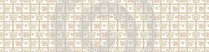 Seamless minimalist blockprint buttefly border pattern. Calm pale tonal pastel color edge trim. Simple modern scandi