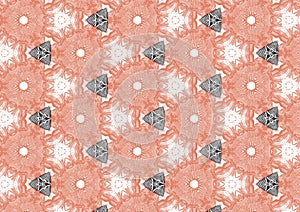 Seamless Modern Black Shell and Pink Flower Pattern