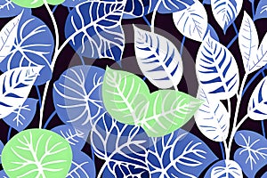 seamless modern colorful tropical floral pattern. Cute botanical abstract contemporary pattern. AI generated