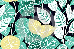 seamless modern colorful tropical floral pattern. Cute botanical abstract contemporary pattern. AI generated