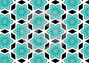 Seamless Modern Decorative Flower Shell Pattern