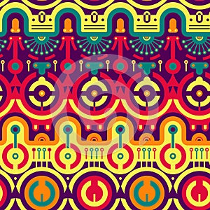 Seamless Modern Pattern in New Techno - Tribal Style