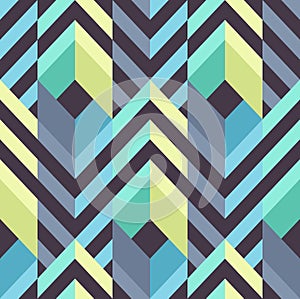 Seamless Modern Pattern with Stripes and Rhombuses