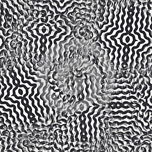 Seamless moire pattern jumbled black white design photo