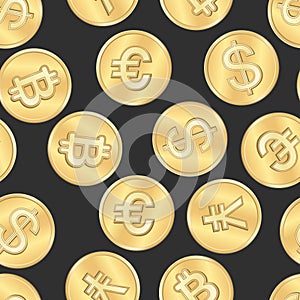 Seamless money payment coins pattern