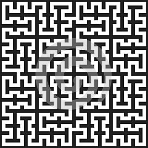 Seamless monochrome labyrinth pattern texture element