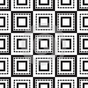 Seamless monochrome ornament squares