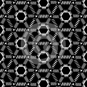 Seamless Monochrome Pattern With Zigzags