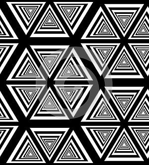 Seamless Monochrome Polygonal Pattern.