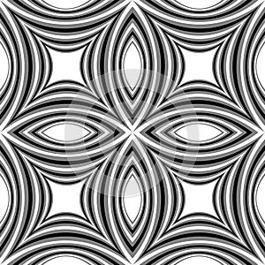 Seamless Monochrome Striped Pattern of Concave