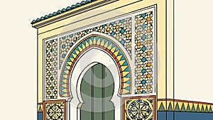 Seamless Moroccan Geometric Star Tile Pattern, vector design Generative AI