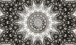 Seamless Mosaic. Monochrome Leaf Kaleidoscope. Grey Batik Card. Monochrome Kaleidoscope People. Stained Glass Rose. White Modern