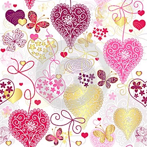 Seamless motley valentine pattern