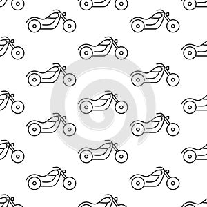 Seamless motorcycle pattern grey on white background