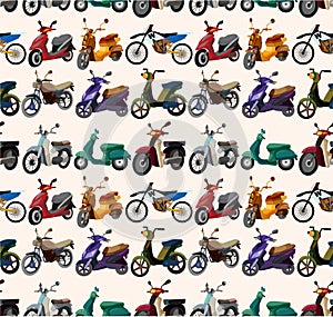 Seamless motorcycles pattern photo