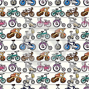 Seamless motorcycles pattern photo