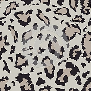 Seamless mountains snow leopard skin pattern. Vector