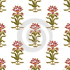 Seamless Mughal with floral floral pattern on digital background