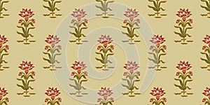 Seamless Mughal with floral floral pattern on digital background