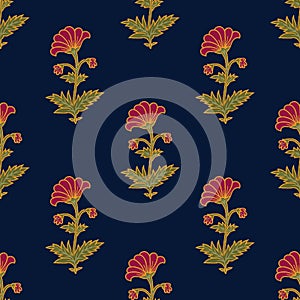 Seamless Mughal with floral floral pattern on digital background