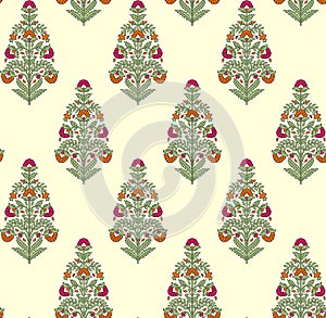 Seamless mughal flower pattern