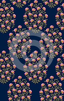 Seamless mughal flower pattern with background
