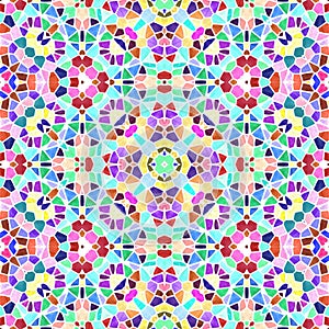 Seamless multicolor pattern kaleidoscope, texture caleidoscope with many color