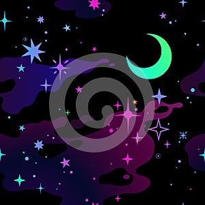 seamless multicolored background of cosmic starry sky