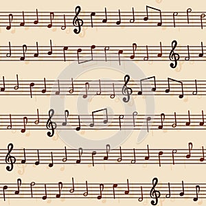 Seamless Musical Notation Pattern