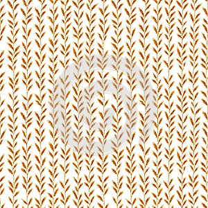 Seamless natural plant pattern with leaves