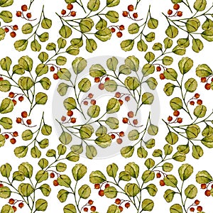 Seamless natural plants flowers pattern. Ornament for textil artwork.