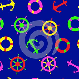 Seamless nautical pattern suitable for kids