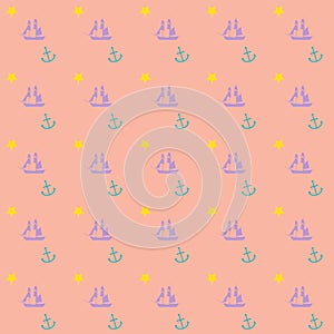 Seamless nautical preppy theme vector background wallpaper