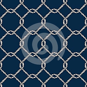 Seamless nautical rope knot pattern.