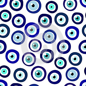 Seamless Nazar amulet eye pattern photo