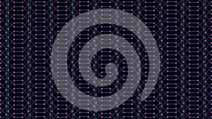 Seamless neon geometric dots pattern in rows