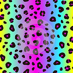 Seamless neon leopard pattern