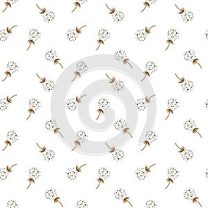 Seamless neutral baby dandelion flower pattern. Simple simple floral pattern. Vector