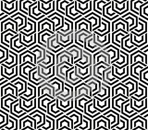 Abstract geometric background black and white hexagons