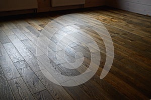 Seamless oak parquet pattern , natural flooring of rich brown color