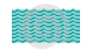 Seamless Ocean Blue Wavy Line Pattern, vector design Generative AI