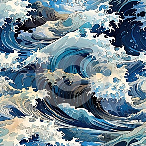 Seamless ocean waves pattern