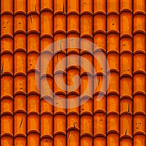 Seamless old Ceramic Roof Tile. Vector Seamless texture