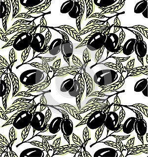 Seamless olive pattern