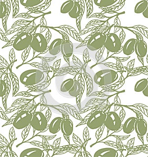 Seamless olive pattern