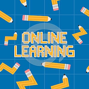 Seamless online education pattern with online learning message.